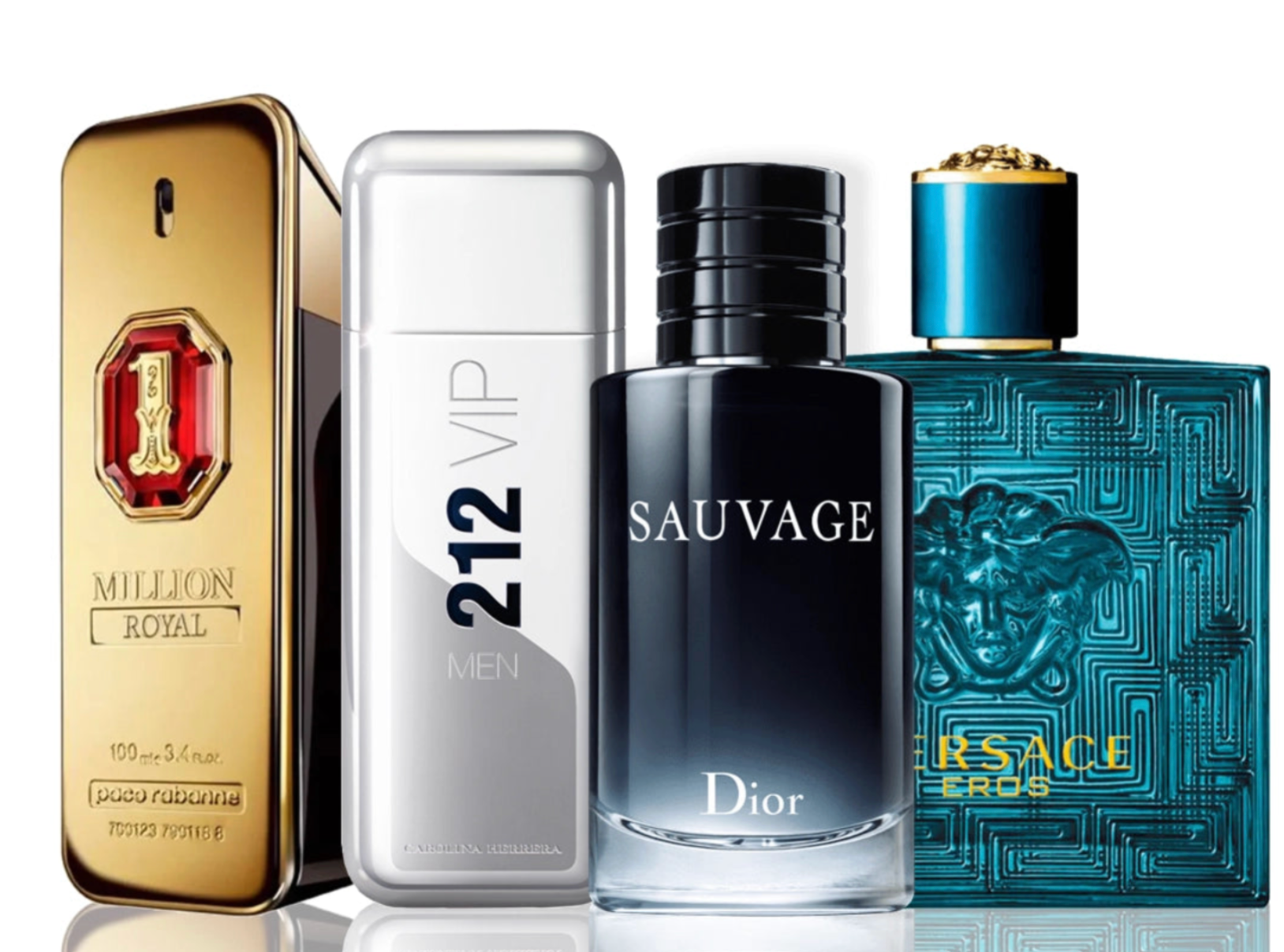 Parfümset mit 4 Parfüms | One Million Royal + 212 VIP Men + Sauvage Dior + Versace Eros 100 ml