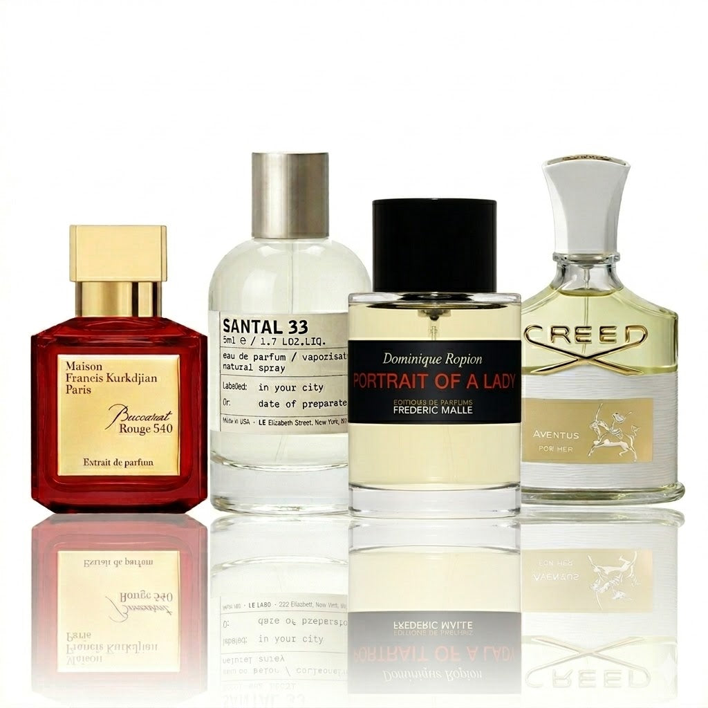 Parfümset mit 4 Parfüms | Baccarat Rouge 540, Santal 33, Portrait of a Lady, Aventus for Her