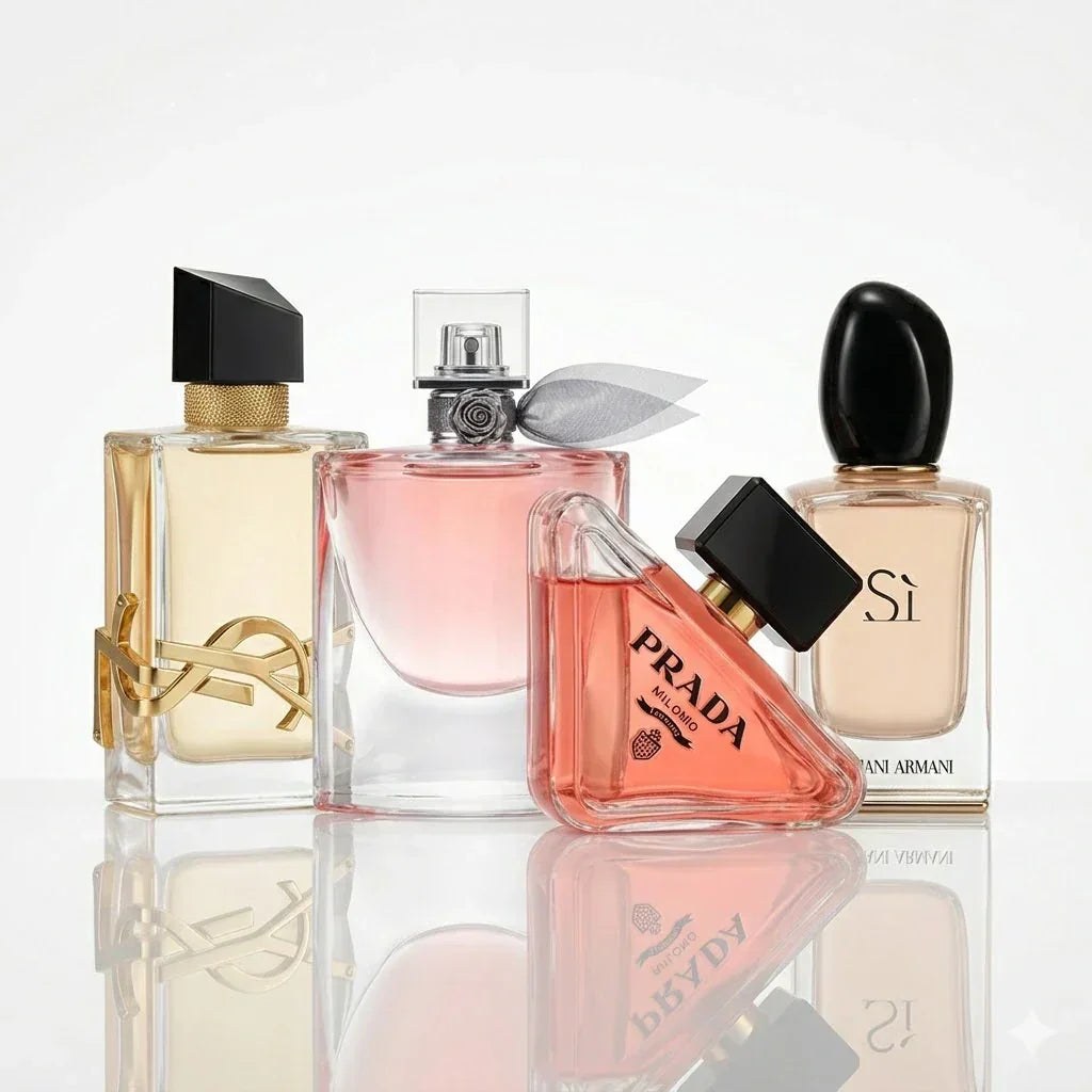 Parfümset mit 4 Parfüms | YSL Libre, Lancôme La Vie Est Belle, Prada Paradoxe, Armani Sì.